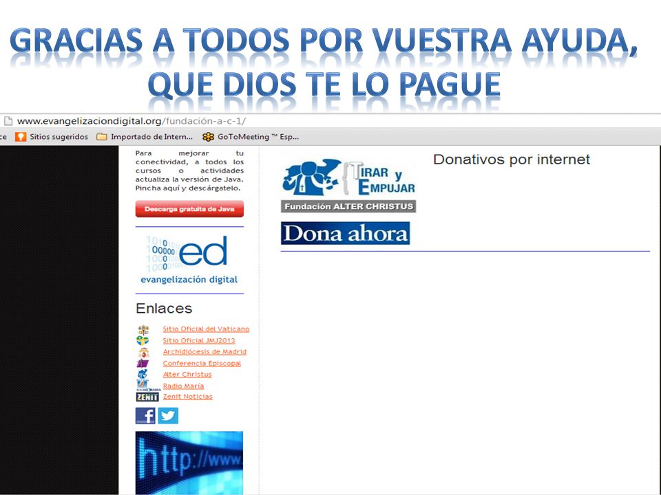 GRACIAS A TODOS POR VUESTRA AYUDA, QUE DIOS TE LO PAGUE