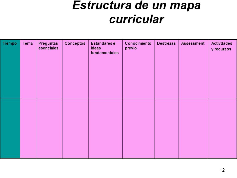 Estructura de un mapa curricular