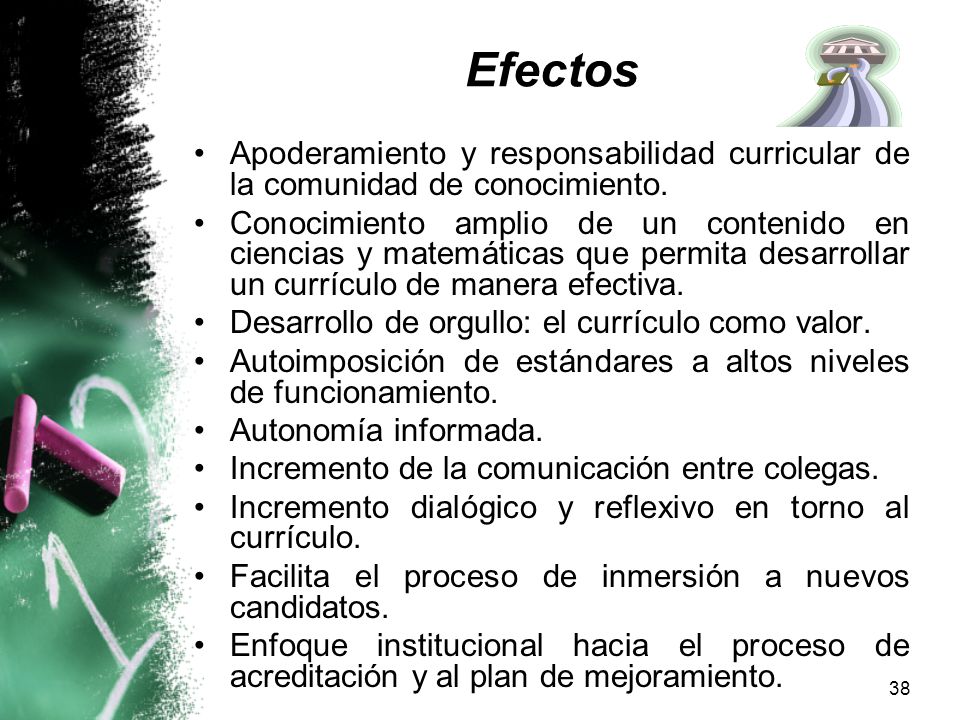 Efectos Apoderamiento y responsabilidad curricular de la comunidad de conocimiento.