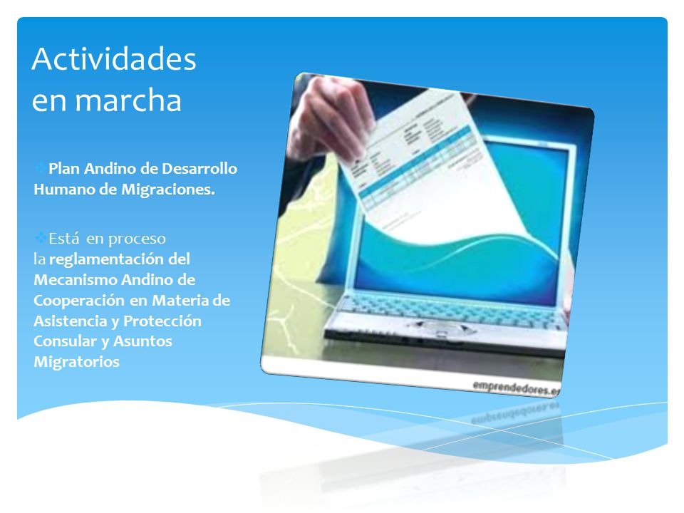 Actividades en marcha Plan Andino de Desarrollo Humano de Migraciones.