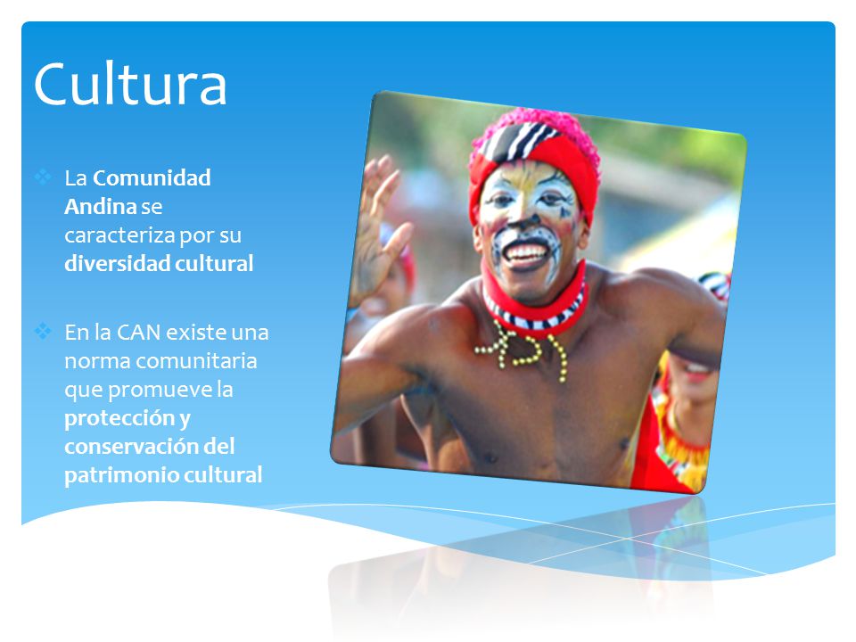 Cultura La Comunidad Andina se caracteriza por su diversidad cultural