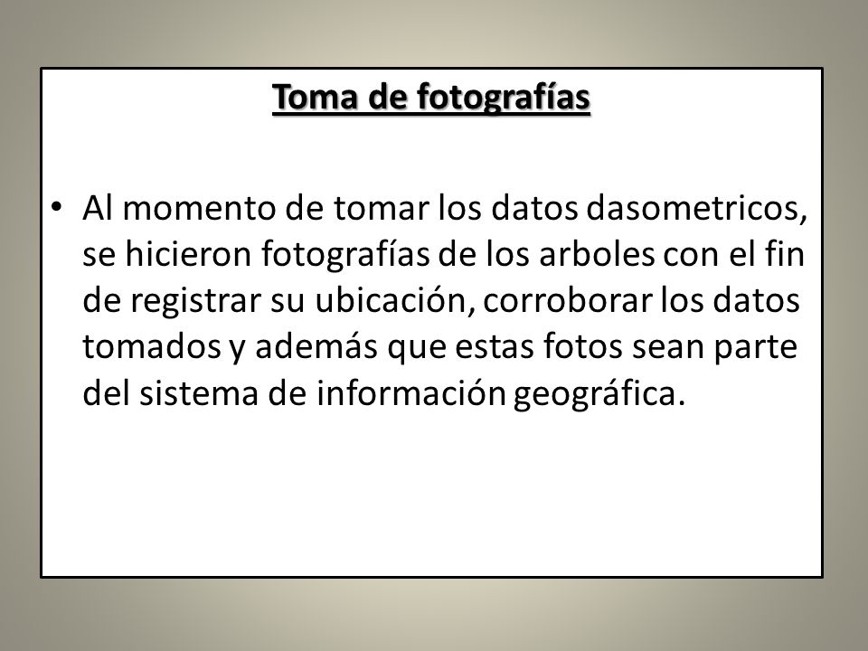 Toma de fotografías