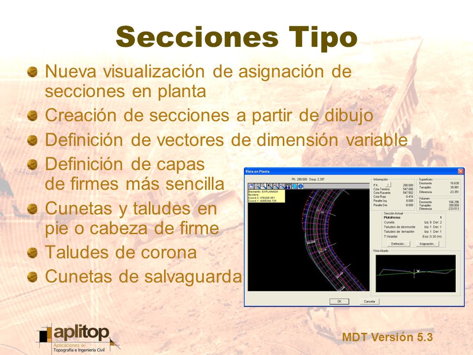 Secciones Tipo Nueva visualización de asignación de secciones en planta. Creación de secciones a partir de dibujo.