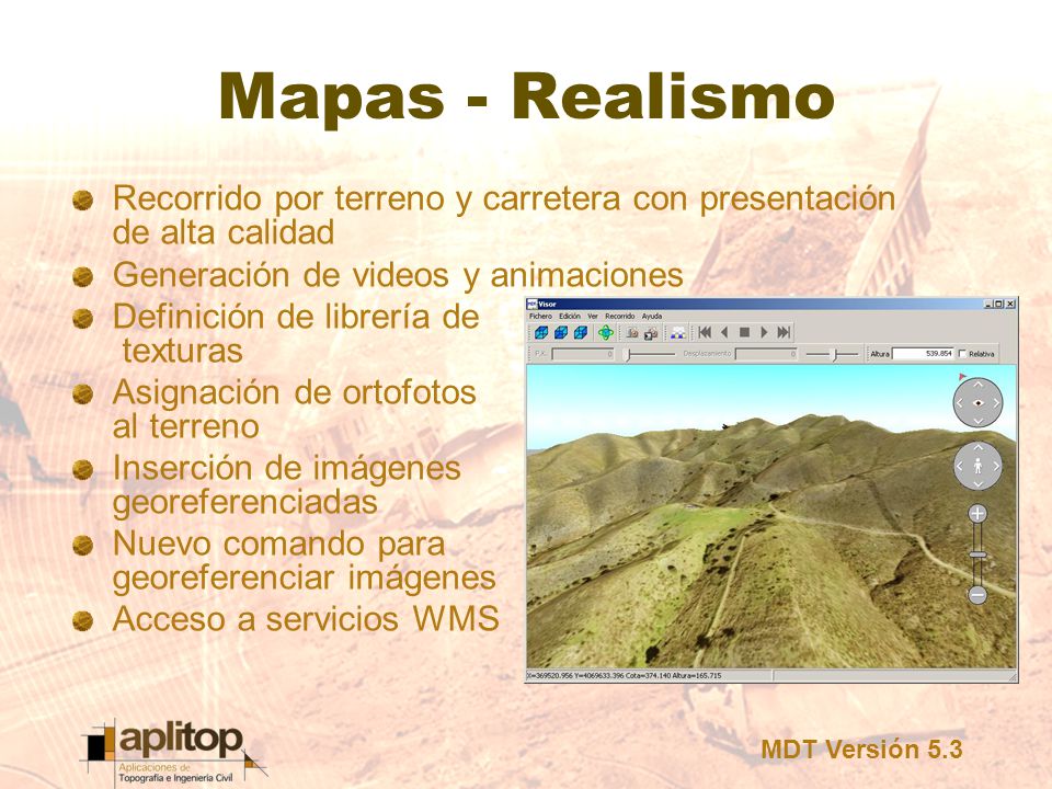 Mapas - Realismo Recorrido por terreno y carretera con presentación de alta calidad. Generación de videos y animaciones.