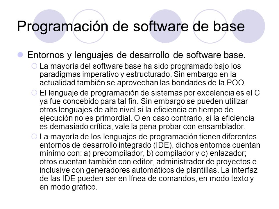 Programación de software de base