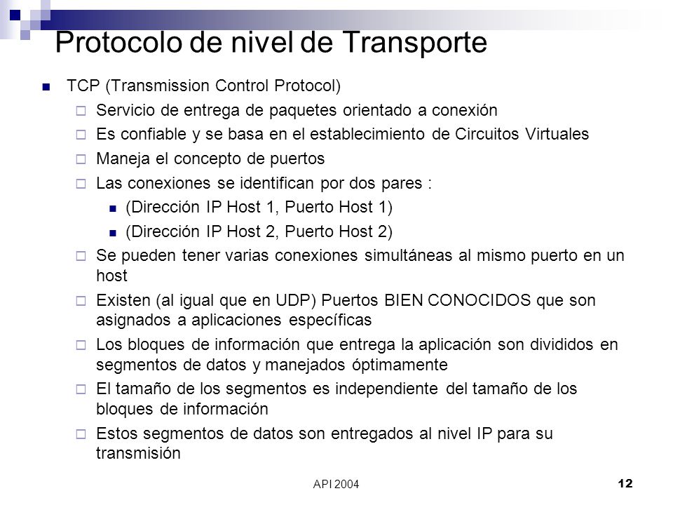 Protocolo de nivel de Transporte