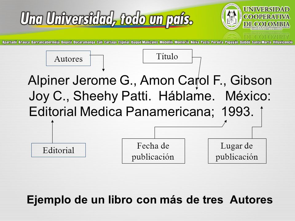 Ejemplo de un libro con más de tres Autores