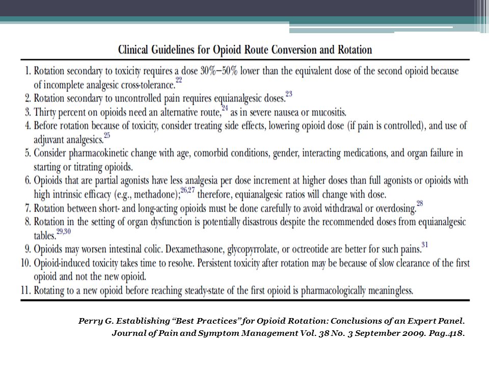 Perry G. Establishing ‘‘Best Practices’’ for Opioid Rotation: Conclusions of an Expert Panel.