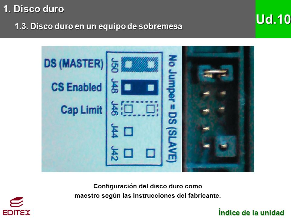 Ud Disco duro 1.3. Disco duro en un equipo de sobremesa