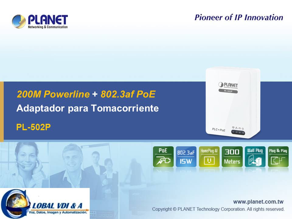 200M Powerline af PoE Adaptador para Tomacorriente