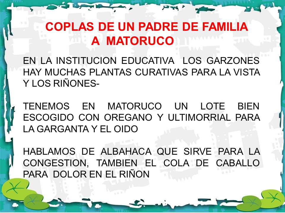 COPLAS DE UN PADRE DE FAMILIA A MATORUCO