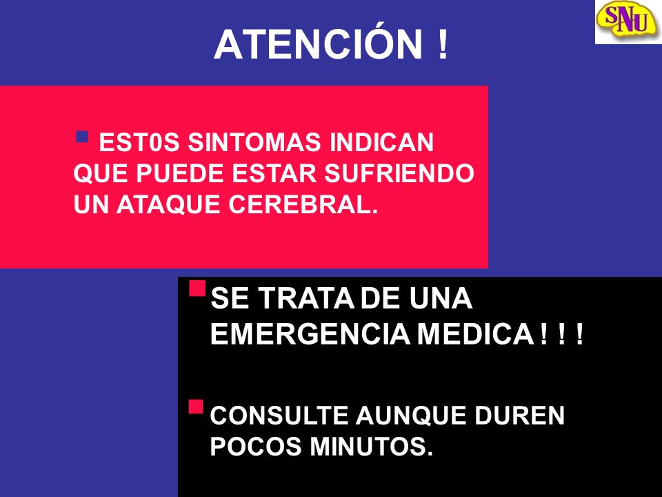ATENCIÓN ! SE TRATA DE UNA EMERGENCIA MEDICA ! ! !