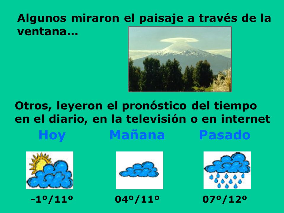 Hoy Mañana Pasado Algunos miraron el paisaje a través de la ventana...