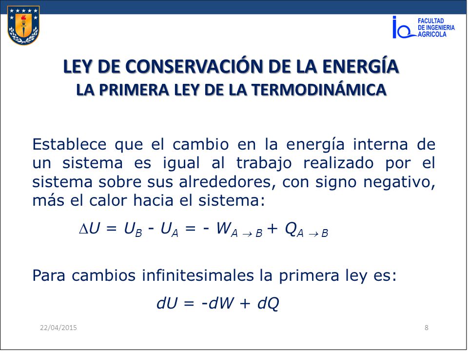 LEY DE CONSERVACIÓN DE LA ENERGÍA LA PRIMERA LEY DE LA TERMODINÁMICA