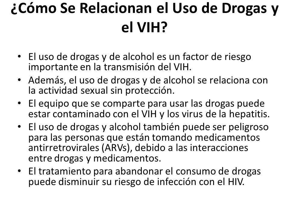¿Cómo Se Relacionan el Uso de Drogas y el VIH