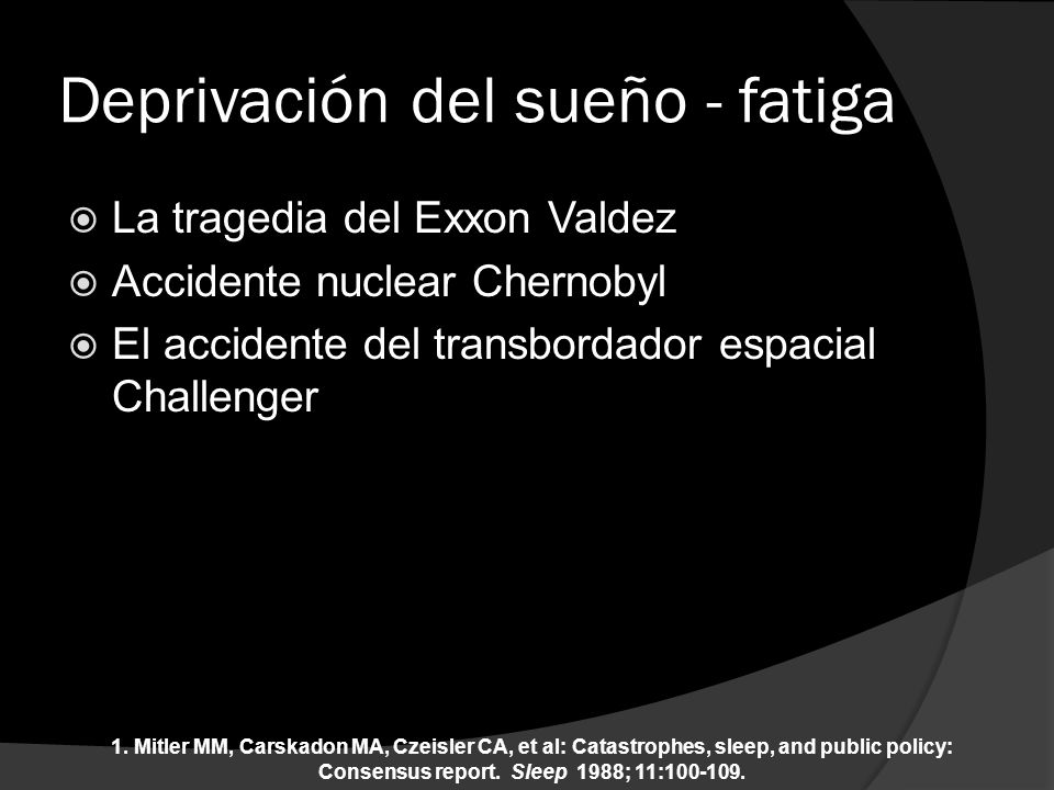 Deprivación del sueño - fatiga