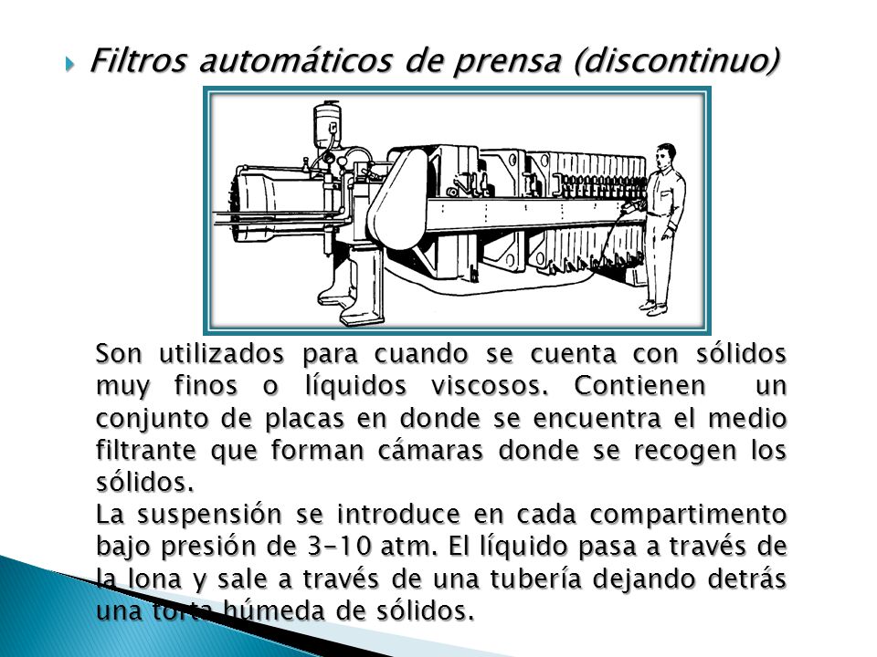 Filtros automáticos de prensa (discontinuo)