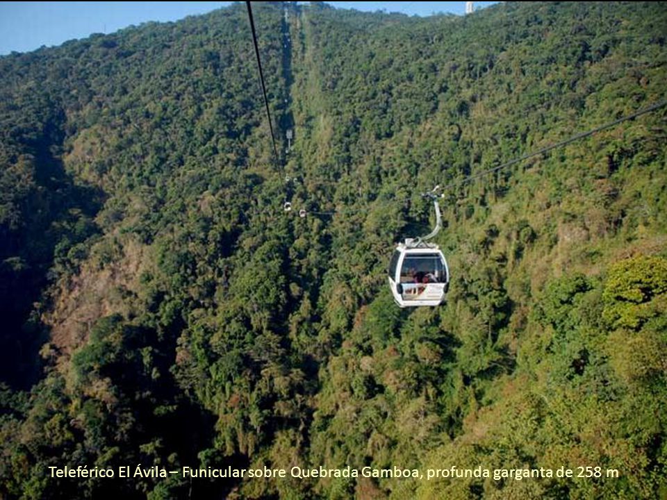 Teleférico El Ávila – Funicular sobre Quebrada Gamboa, profunda garganta de 258 m