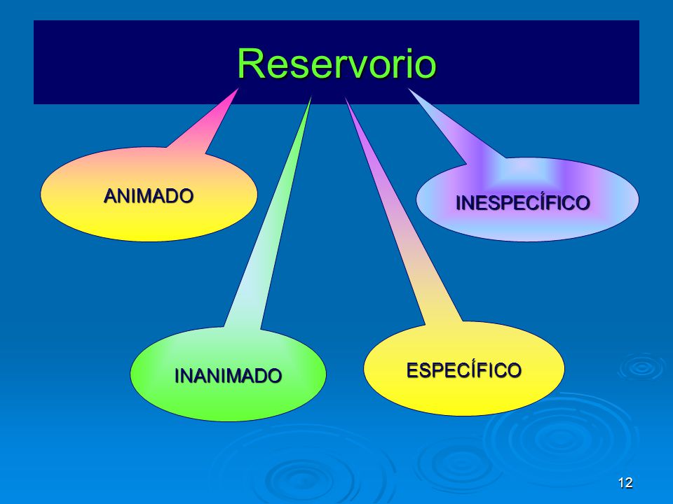 Reservorio ANIMADO INESPECÍFICO ESPECÍFICO INANIMADO