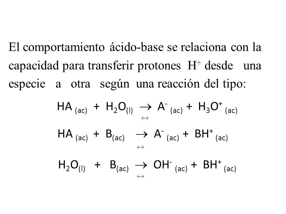 El comportamiento ácido-base se relaciona con la