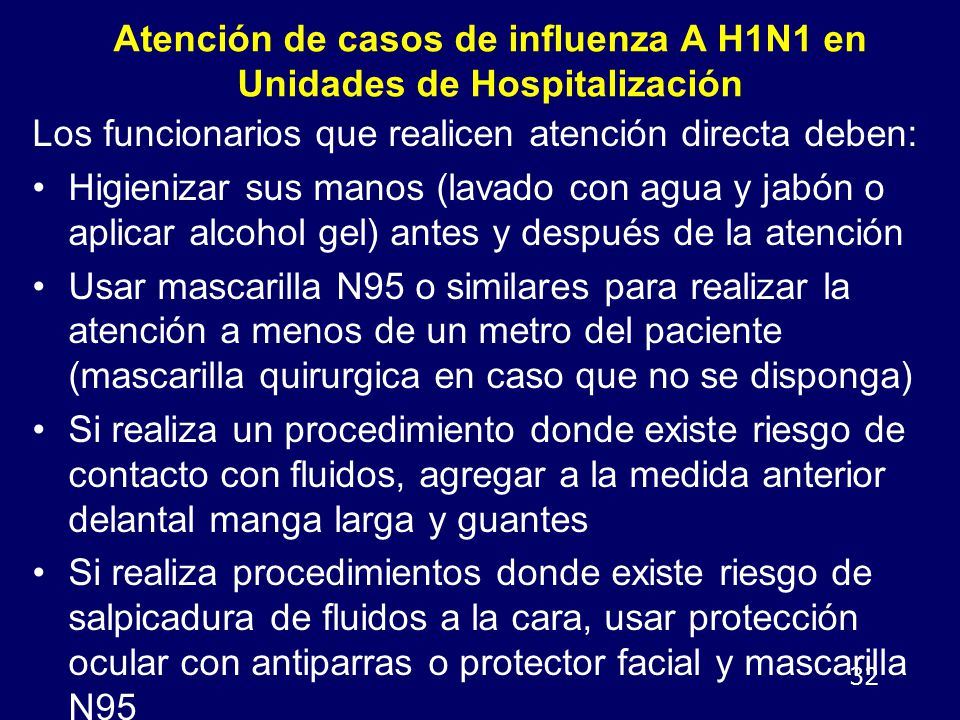 Atención de casos de influenza A H1N1 en Unidades de Hospitalización