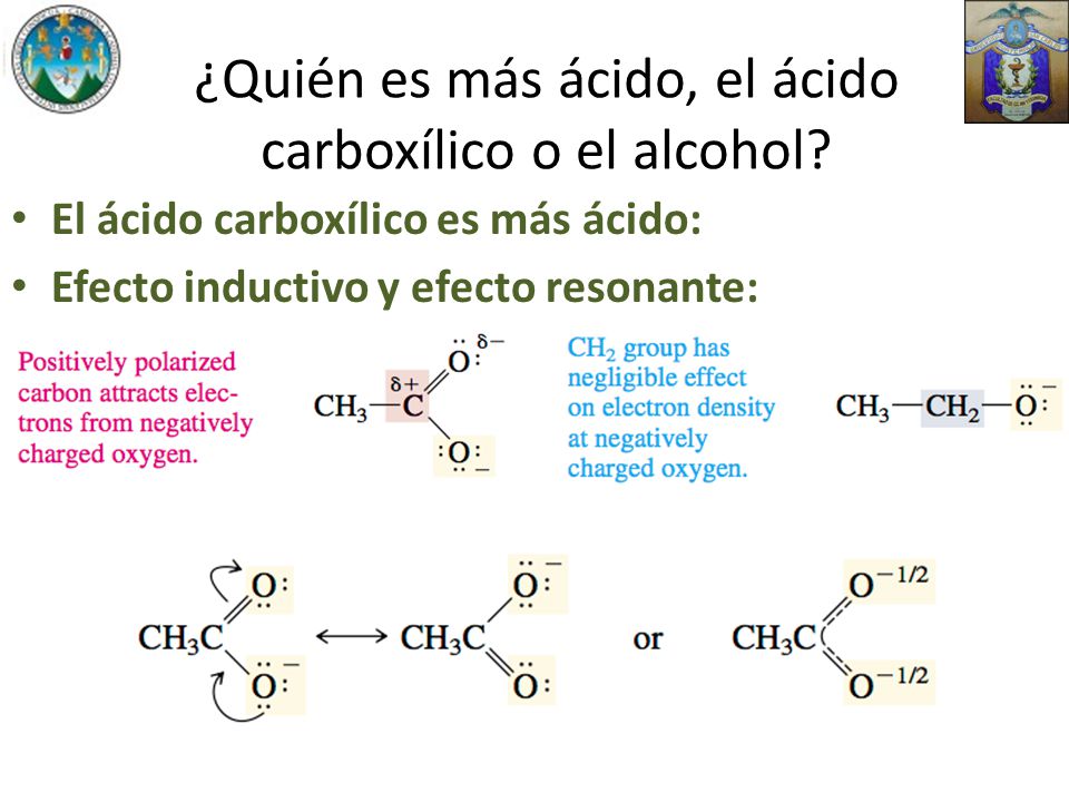 ¿Quién es más ácido, el ácido carboxílico o el alcohol