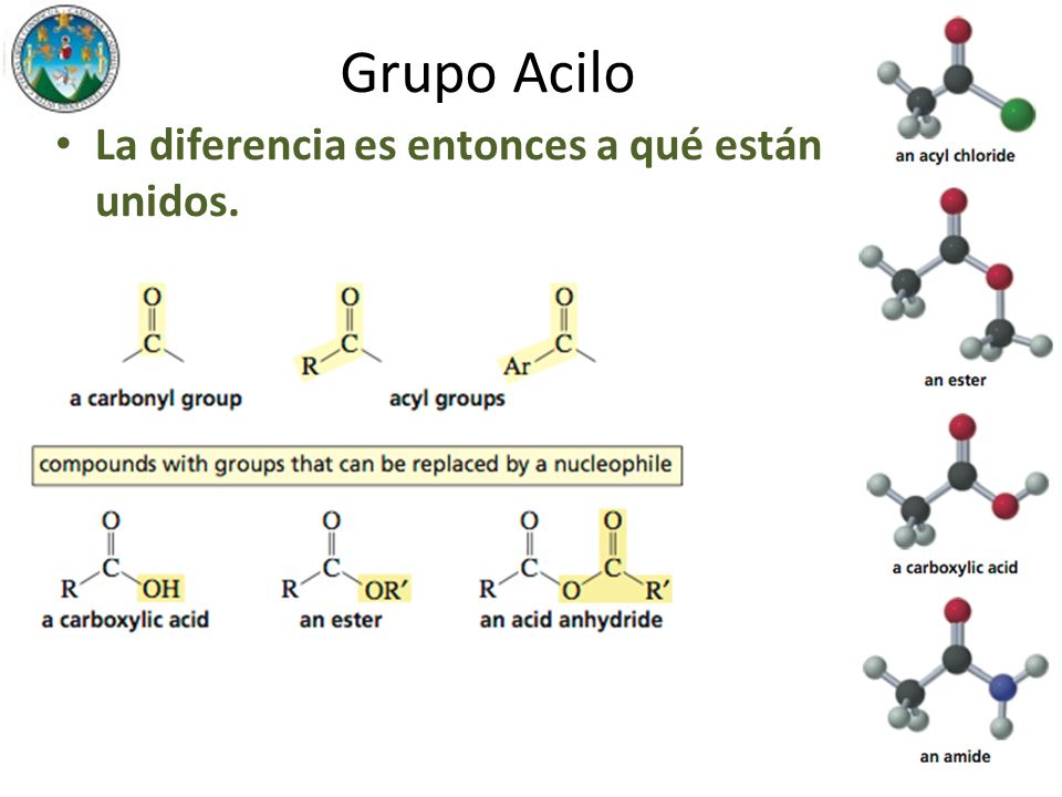 Grupo Acilo La diferencia es entonces a qué están unidos.