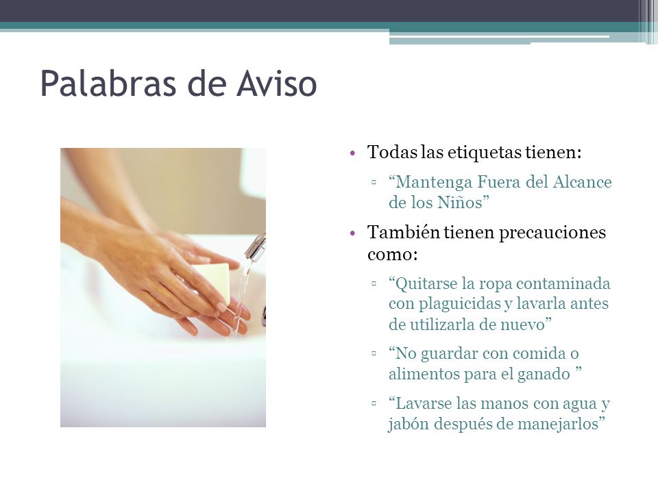 Palabras de Aviso Todas las etiquetas tienen: