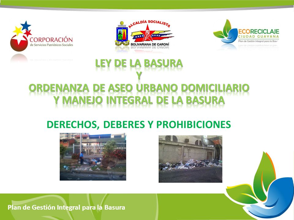 ORDENANZA DE ASEO URBANO DOMICILIARIO Y MANEJO INTEGRAL DE LA BASURA