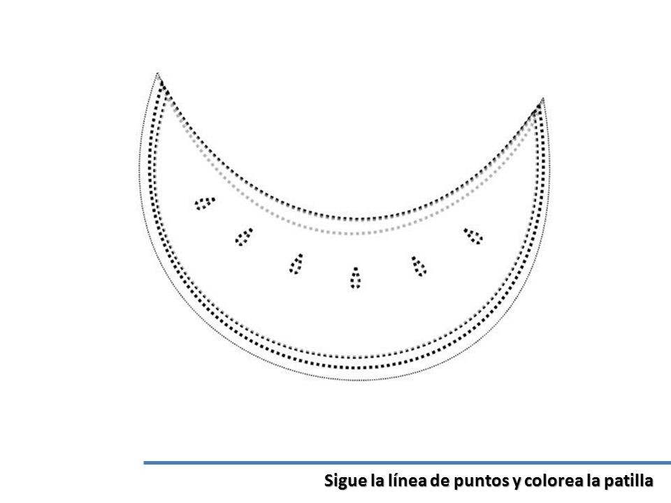 Sigue la línea de puntos y colorea la patilla