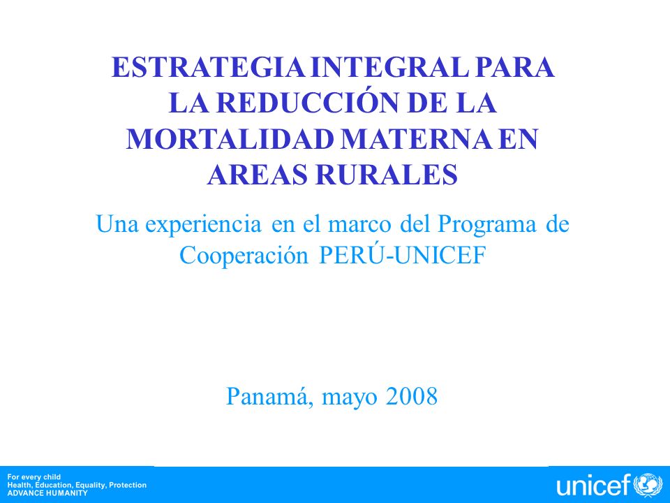 Una experiencia en el marco del Programa de Cooperación PERÚ-UNICEF