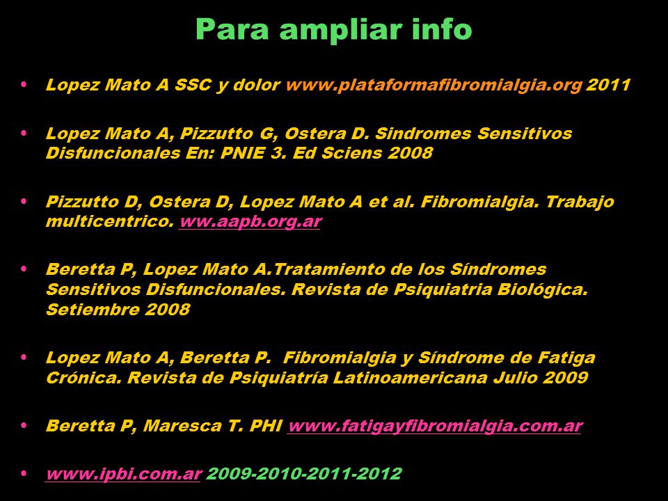 Para ampliar info Lopez Mato A SSC y dolor