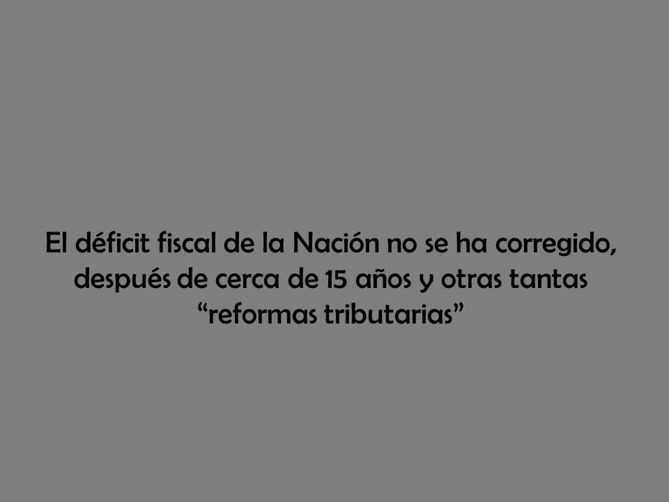 El déficit fiscal de la Nación no se ha corregido,