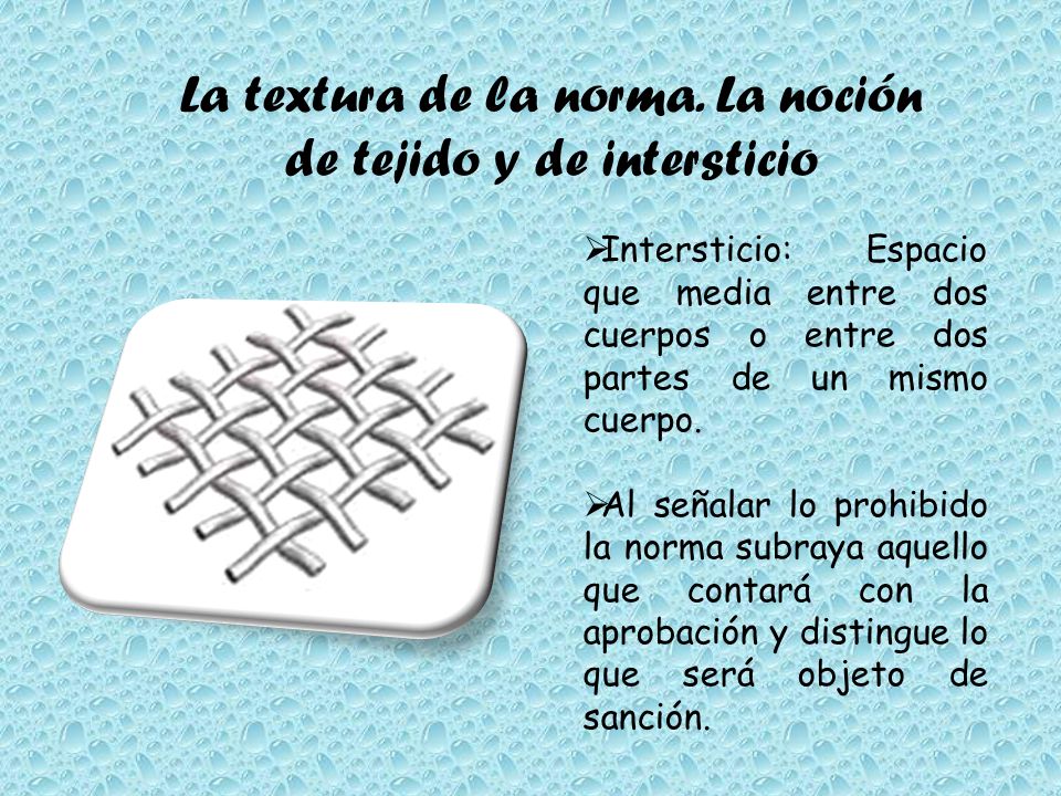 La textura de la norma. La noción de tejido y de intersticio