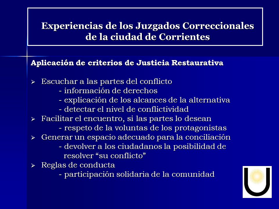 Experiencias de los Juzgados Correccionales de la ciudad de Corrientes