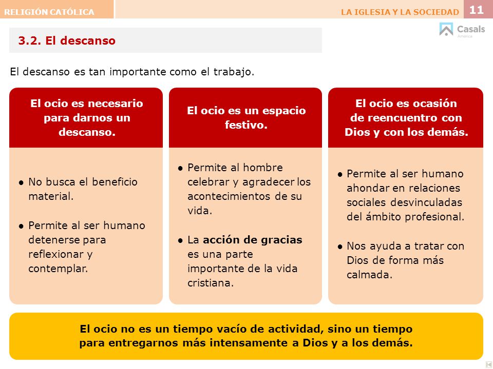 El descanso El descanso es tan importante como el trabajo.