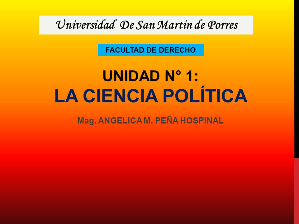 Universidad De San Martin de Porres Mag. ANGELICA M. PEÑA HOSPINAL