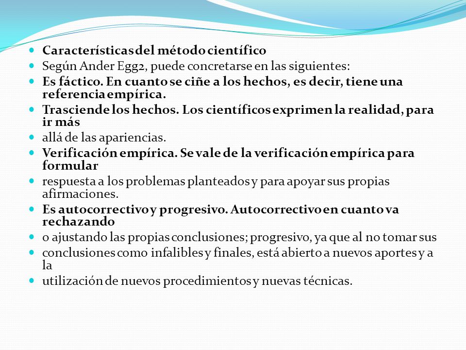 Características del método científico