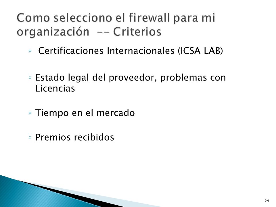 Como selecciono el firewall para mi organización -- Criterios