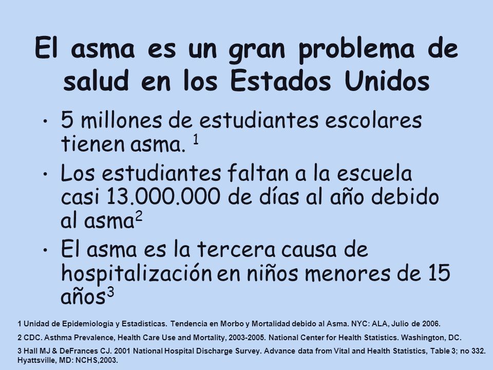 El asma es un gran problema de salud en los Estados Unidos