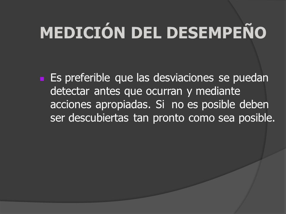 MEDICIÓN DEL DESEMPEÑO