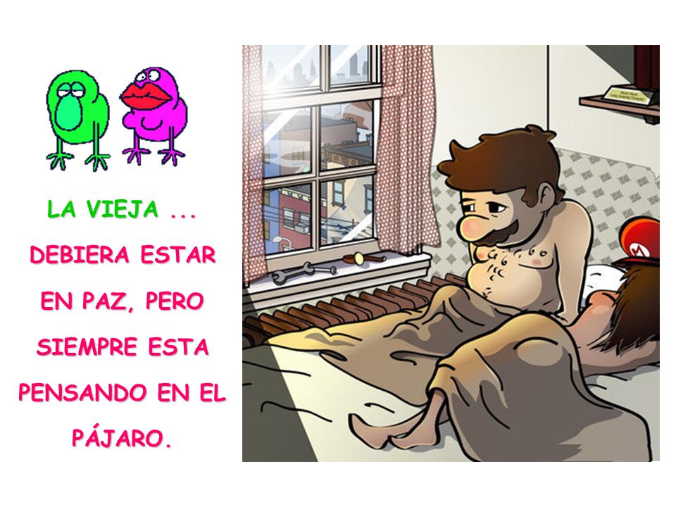 LA VIEJA ... DEBIERA ESTAR EN PAZ, PERO SIEMPRE ESTA PENSANDO EN EL PÁJARO.