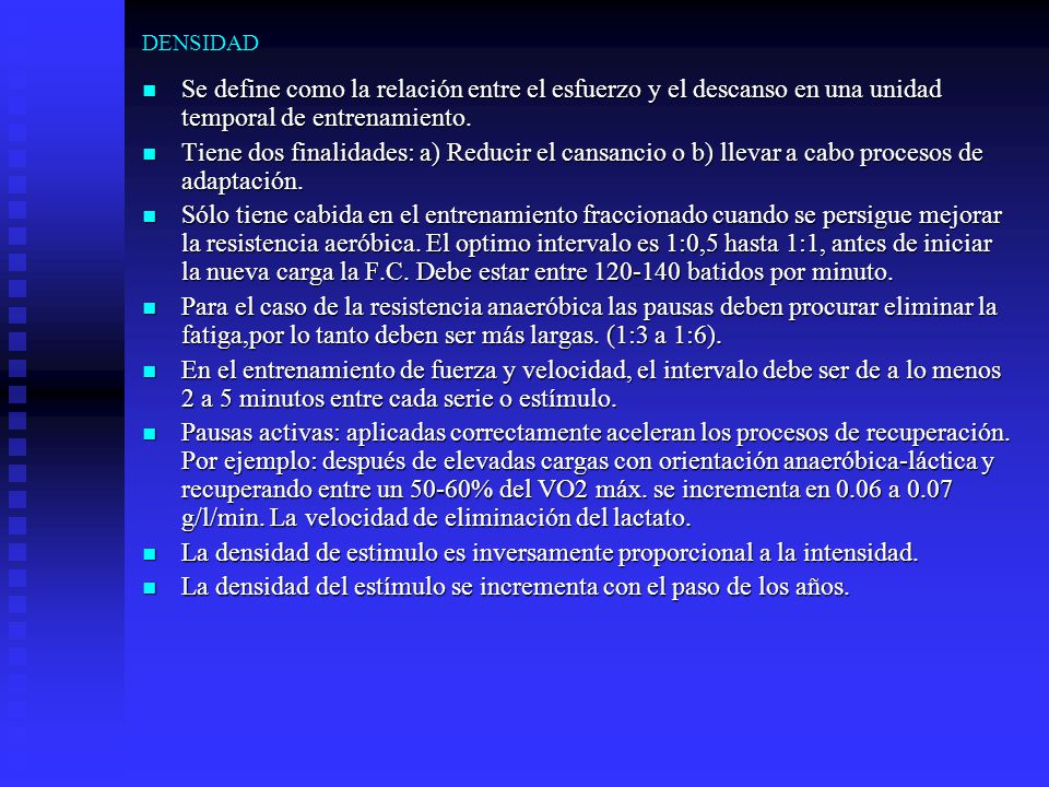 La densidad de estimulo es inversamente proporcional a la intensidad.