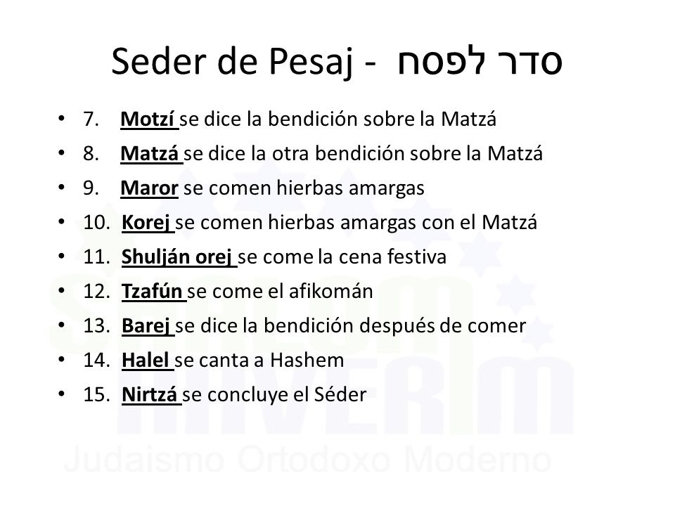 Seder de Pesaj - סדר לפסח