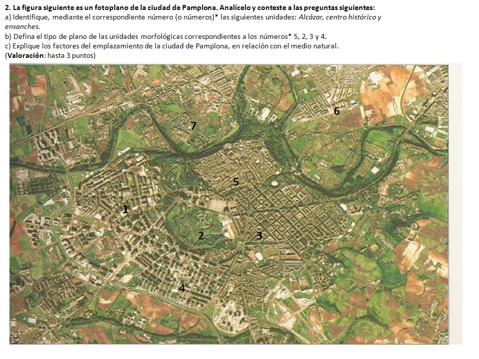 2. La figura siguiente es un fotoplano de la ciudad de Pamplona