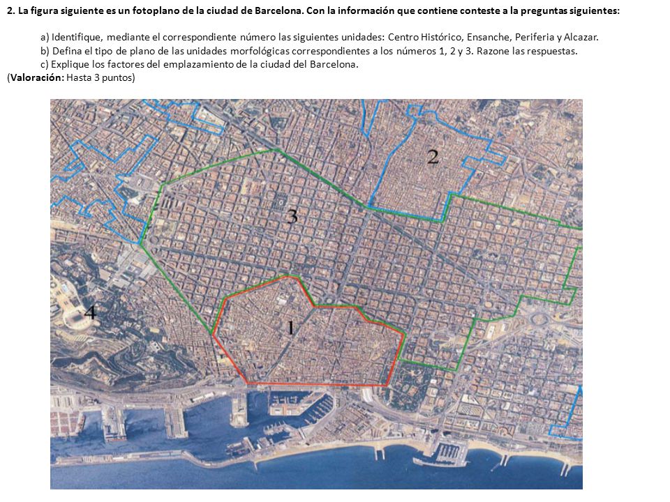 2. La figura siguiente es un fotoplano de la ciudad de Barcelona