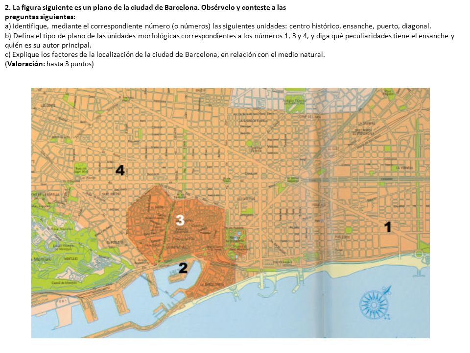 2. La figura siguiente es un plano de la ciudad de Barcelona