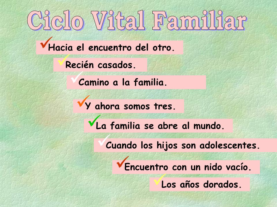Ciclo Vital Familiar Hacia el encuentro del otro. Recién casados.