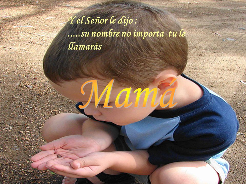 Y el Señor le dijo : .....su nombre no importa tu le llamarás Mamá