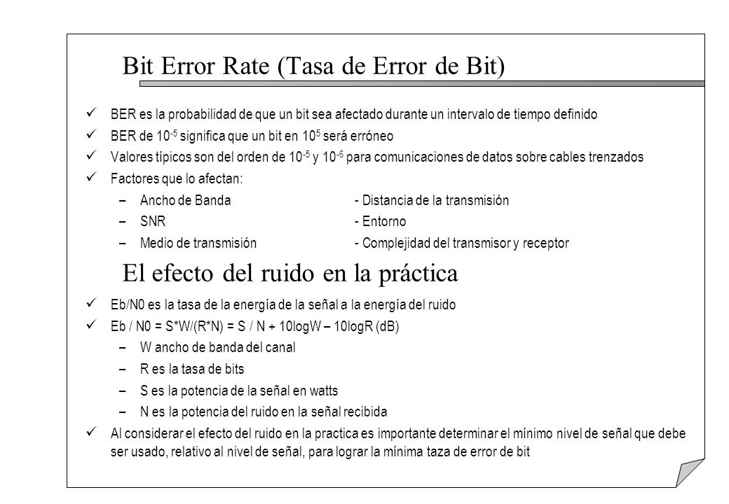 Bit Error Rate (Tasa de Error de Bit)